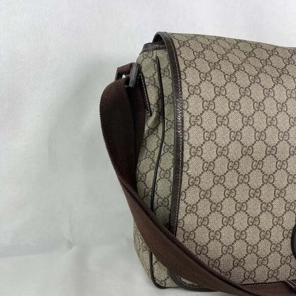 Authentic Gucci Interlocking GG Monogram Canvas Messenger Laptop Shoulder Bag 22 - Picture 4 of 9